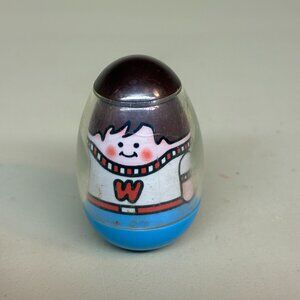 Vintage 1970's Hasbro Weebles Wobble 2" Blue Boy Brother